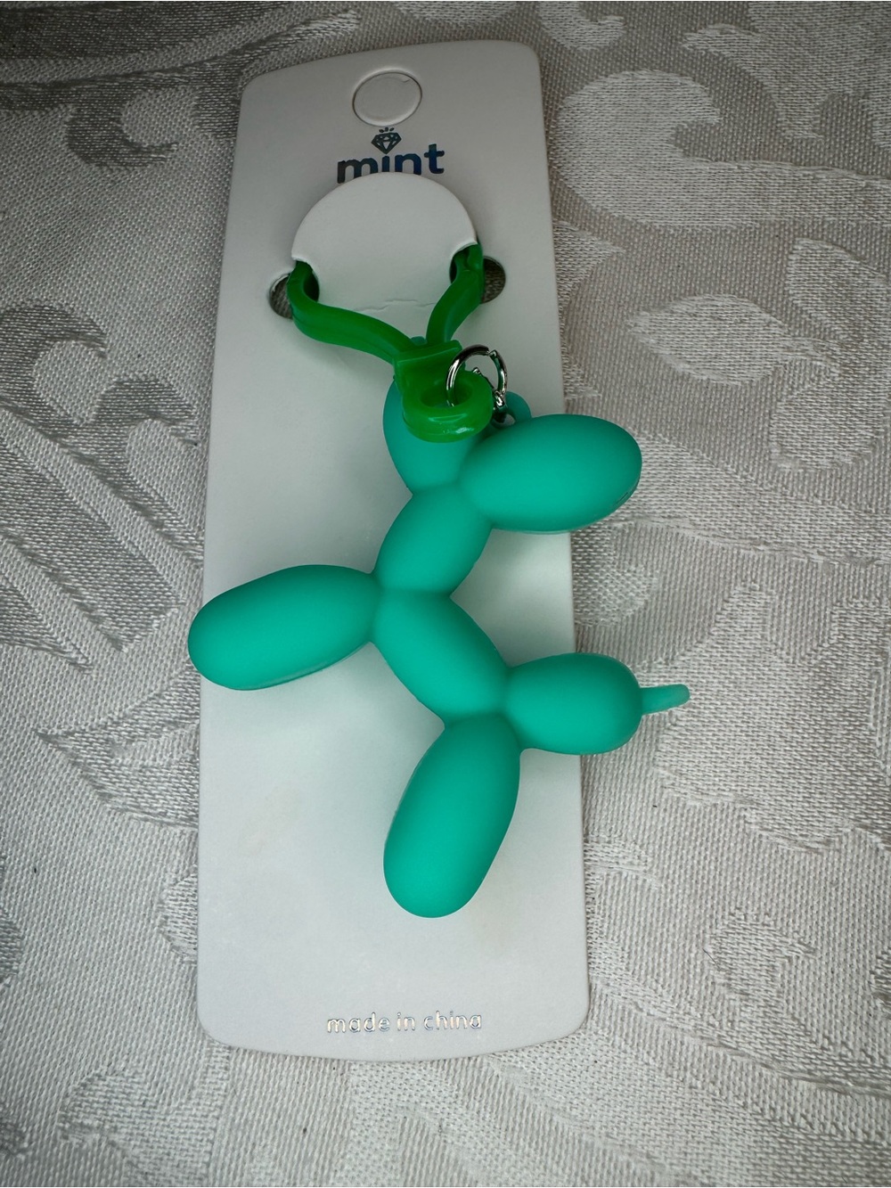 New Mint Teal Matte Balloon Dog Bag Charm Keychain